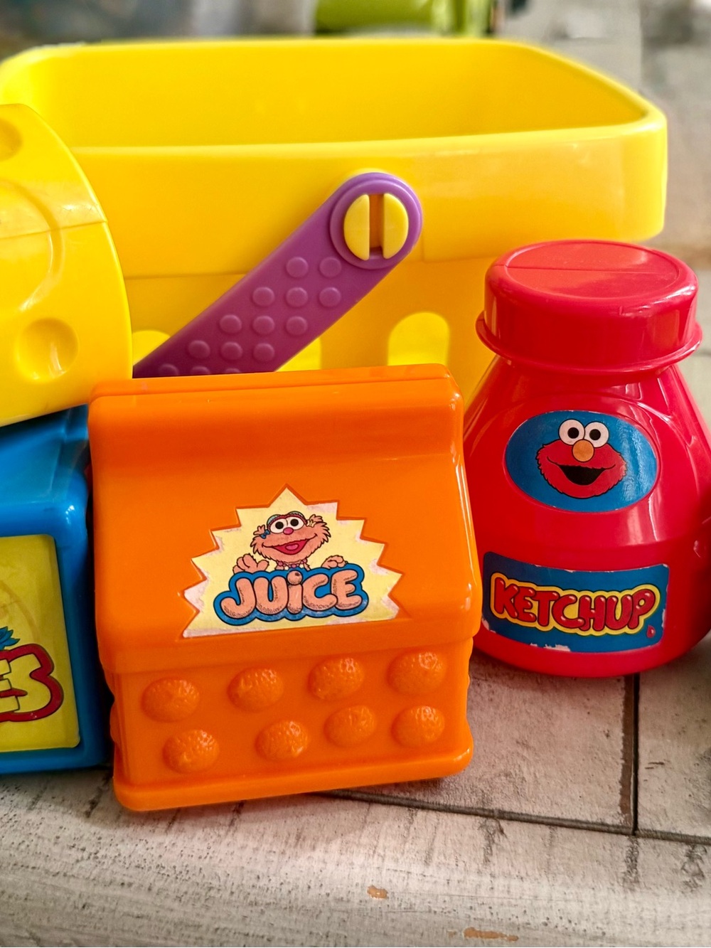 Kids Play Food Toy Set - Orange Juice & Red Ketchup Bottles